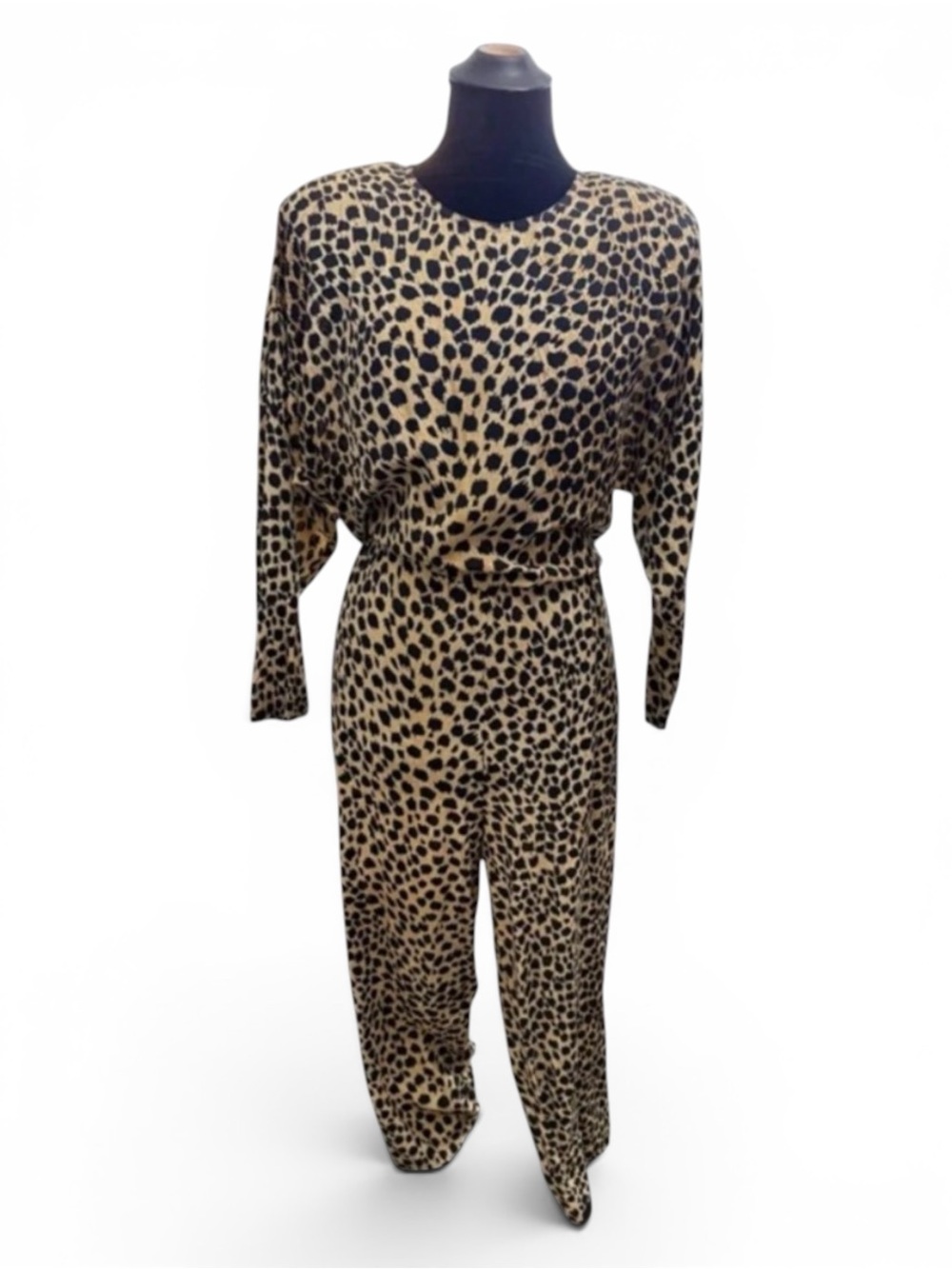 Vintage WILD ROSE Mob Wife Leopard Jumpsuit